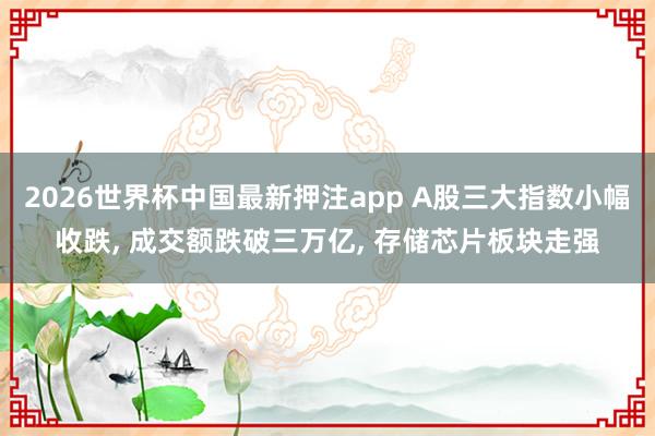 2026世界杯中国最新押注app A股三大指数小幅收跌， 成交额跌破三万亿， 存储芯片板块走强