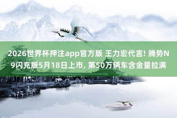 2026世界杯押注app官方版 王力宏代言! 腾势N9闪充版5月18日上市， 第50万辆车含金量拉满