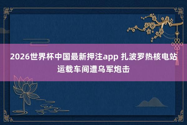 2026世界杯中国最新押注app 扎波罗热核电站运载车间遭乌军炮击