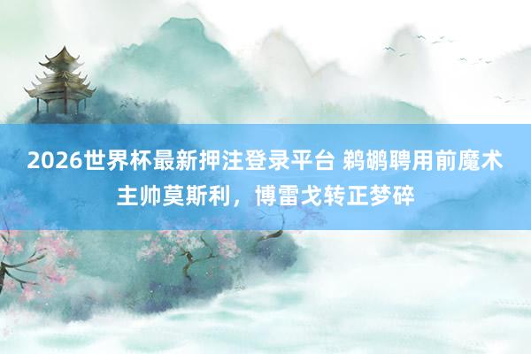 2026世界杯最新押注登录平台 鹈鹕聘用前魔术主帅莫斯利，博雷戈转正梦碎