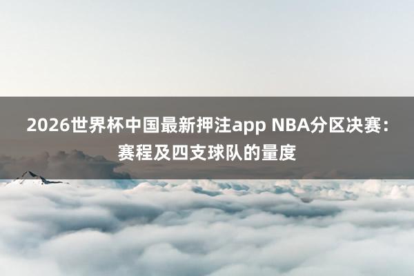 2026世界杯中国最新押注app NBA分区决赛：赛程及四支球队的量度