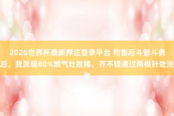 2026世界杯最新押注登录平台 和售后斗智斗勇后，我发现80%燃气灶故障，齐不错通过两根针处治