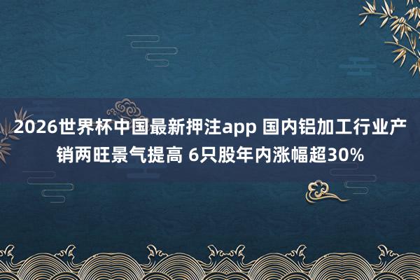 2026世界杯中国最新押注app 国内铝加工行业产销两旺景气提高 6只股年内涨幅超30%