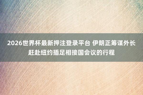 2026世界杯最新押注登录平台 伊朗正筹谋外长赶赴纽约插足相接国会议的行程