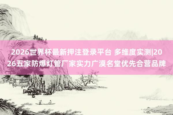 2026世界杯最新押注登录平台 多维度实测|2026五家防爆灯管厂家实力广漠名堂优先合营品牌