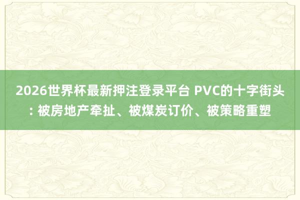 2026世界杯最新押注登录平台 PVC的十字街头: 被房地产牵扯、被煤炭订价、被策略重塑
