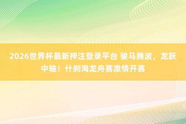 2026世界杯最新押注登录平台 骏马腾波，龙跃中轴！什刹海龙舟赛激情开赛