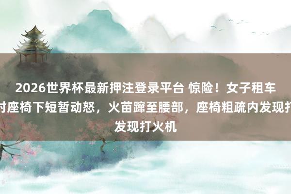 2026世界杯最新押注登录平台 惊险！女子租车自驾时座椅下短暂动怒，火苗蹿至腰部，座椅粗疏内发现打火机