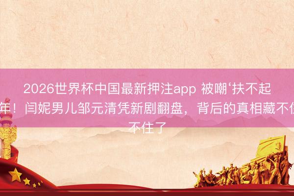 2026世界杯中国最新押注app 被嘲‘扶不起’多年！闫妮男儿邹元清凭新剧翻盘，背后的真相藏不住了