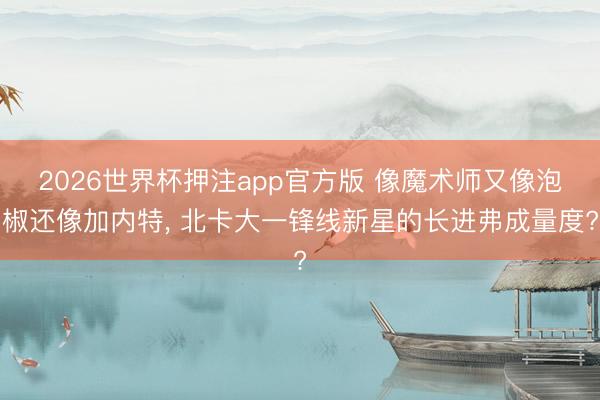 2026世界杯押注app官方版 像魔术师又像泡椒还像加内特， 北卡大一锋线新星的长进弗成量度?